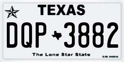 TX license plate DQP3882