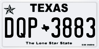 TX license plate DQP3883