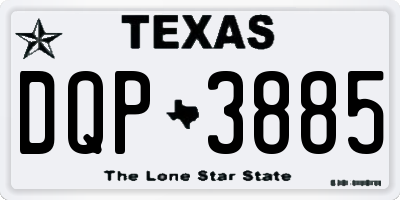 TX license plate DQP3885