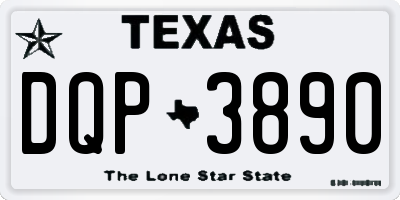 TX license plate DQP3890