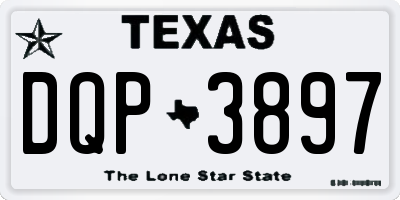 TX license plate DQP3897