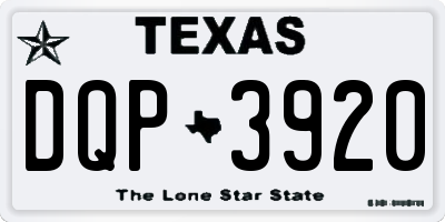 TX license plate DQP3920