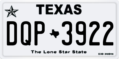 TX license plate DQP3922