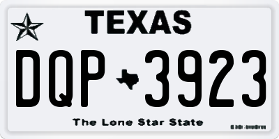 TX license plate DQP3923