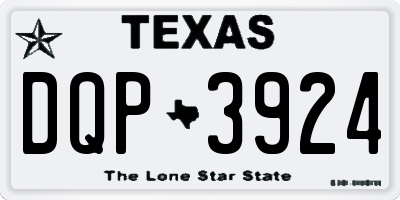 TX license plate DQP3924