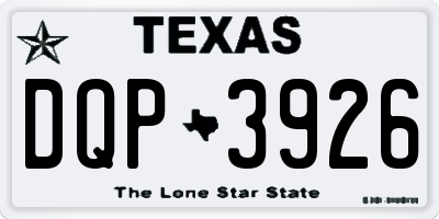 TX license plate DQP3926