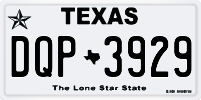 TX license plate DQP3929