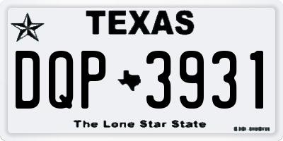 TX license plate DQP3931