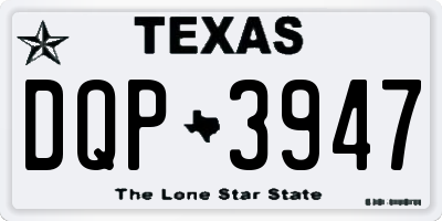 TX license plate DQP3947