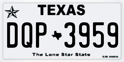 TX license plate DQP3959