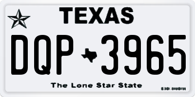 TX license plate DQP3965