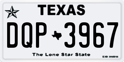 TX license plate DQP3967