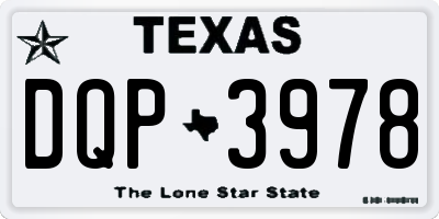 TX license plate DQP3978