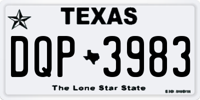 TX license plate DQP3983