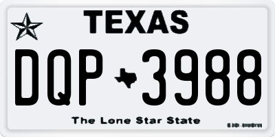 TX license plate DQP3988