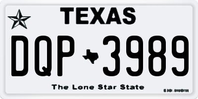 TX license plate DQP3989