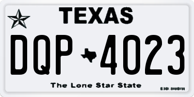 TX license plate DQP4023
