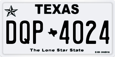 TX license plate DQP4024