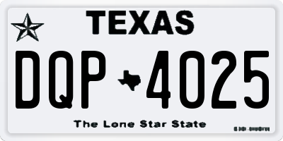 TX license plate DQP4025