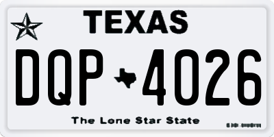 TX license plate DQP4026