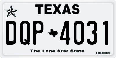 TX license plate DQP4031