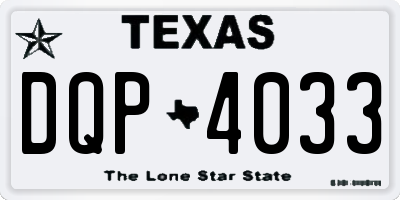 TX license plate DQP4033