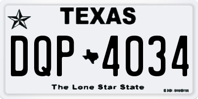 TX license plate DQP4034