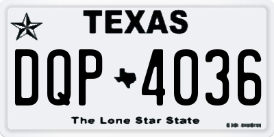 TX license plate DQP4036
