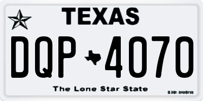 TX license plate DQP4070