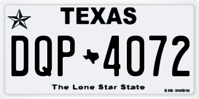 TX license plate DQP4072