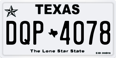 TX license plate DQP4078