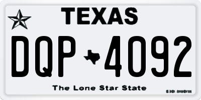 TX license plate DQP4092