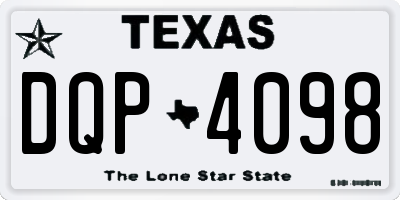 TX license plate DQP4098