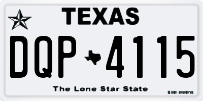 TX license plate DQP4115