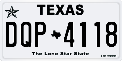 TX license plate DQP4118