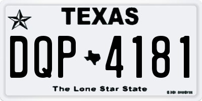 TX license plate DQP4181