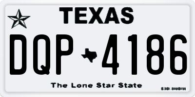 TX license plate DQP4186