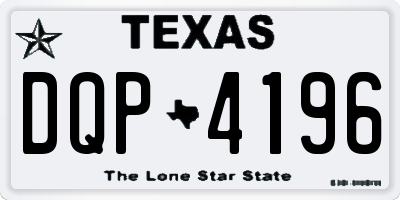 TX license plate DQP4196