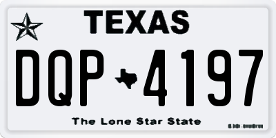 TX license plate DQP4197