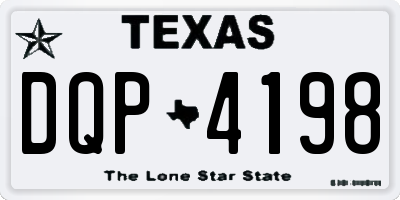 TX license plate DQP4198