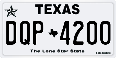 TX license plate DQP4200