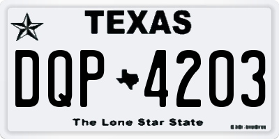 TX license plate DQP4203