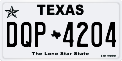 TX license plate DQP4204