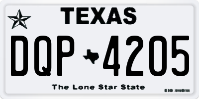 TX license plate DQP4205