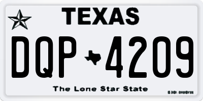 TX license plate DQP4209
