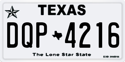 TX license plate DQP4216