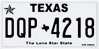 TX license plate DQP4218