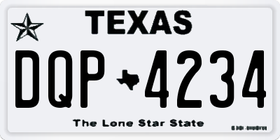TX license plate DQP4234