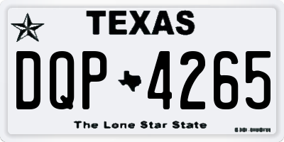 TX license plate DQP4265