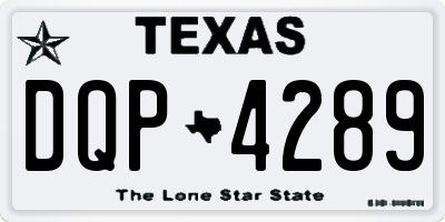 TX license plate DQP4289
